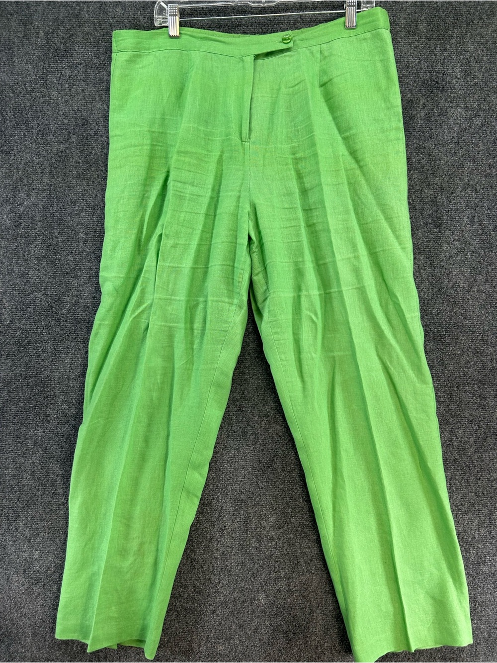 JM Collection Womens Green 100% Linen 2pc Set Blazer Sz 16 Cropped Pants Sz 14 - Picture 9 of 16